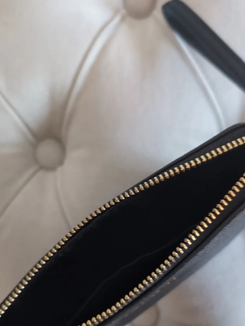 Coach Black Saffiano Leather Wristlet with Gold Logo